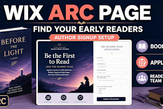 create a wix arc reader team signup page for indie authors