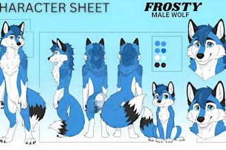 draw furry fursona and character reference sheet anthro nsfw art vtuber avaters