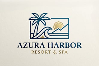 design a luxurious and relaxing resort logo