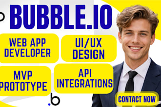 build bubble io saas mvp app bubble website developer develop bubble web app erp
