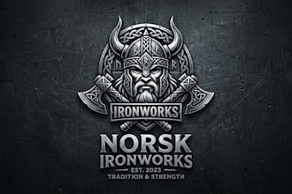 design a bold and powerful viking logo