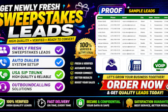 give newly fresh sweepstaks leads, auto dailer, usa sip trunk, outbound calling