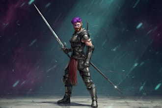 draw rpg character portrait illustration for profile and character sheet