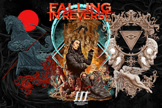 design detailed graphic t shirt artwork for apparel and merch