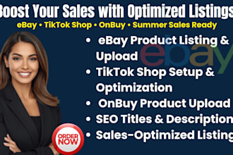 do ebay listing lister product upload summer sales optimized tiktok shop onbuy