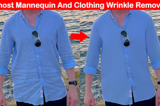 ghost mannequin, clothing wrinkle removal, product photo retouching
