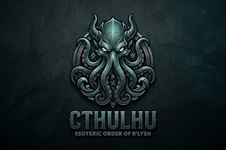 design a dark and powerful cthulhu inspired logo