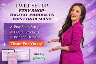 set up etsy shop, etsy digital product design, digital products, print on demand