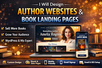 design author website, book author website, ebook website, author landing page