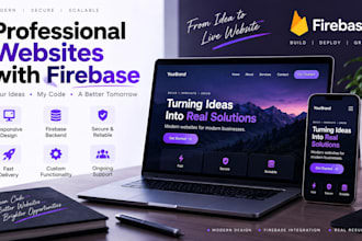 create a modern responsive website with firebase backend