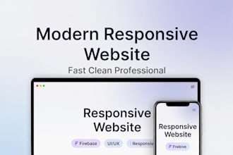 create a modern responsive website with firebase backend