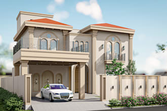 do 3d architectural exterior rendering for house, warehouse and commercial