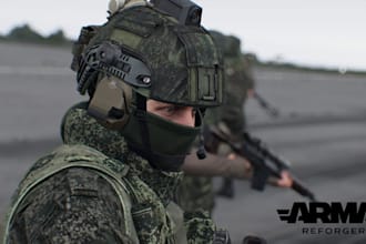 mod arma reforger or arma 3 with custom reskins missions and rig 3d models