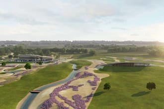 3d site master plan, golf course terrain, sport complex design, clubhouse render