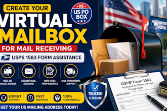 create virtual mailbox US po box for mail receiving usps 1583 form address