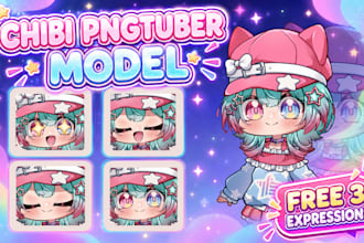 design chibi png tuber model for vtuber streaming and obs