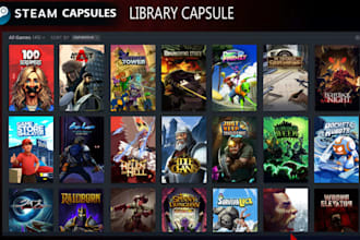 design steam capsule game cover art, steam header capsule artwork, game cover