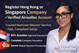 register hong kong or singapore company with nominee director and airwallex fast