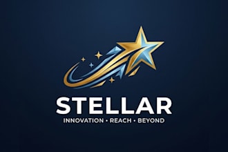 design a magical and modern shooting star logo