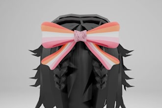 design a stylized ugc roblox hair and ugc roblox accessories