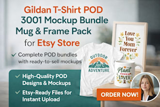 design gidan tshirt pod supply 3001 mockup bundle mug frame pack for etsy store