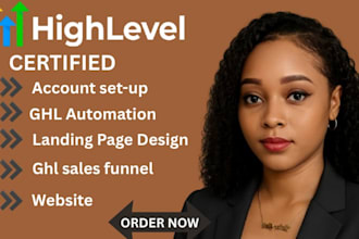 design gohighlevel landing page website sales funnel automation account setup