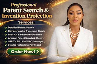 do detailed patent search and trademark check for your invention