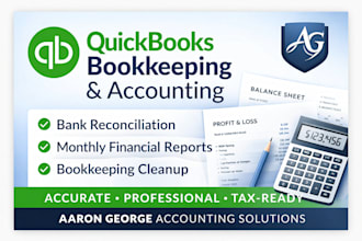 do quickbooks bookkeeping accounting, catchup, reconciliation, financial reports