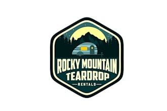 design custom rocky mountain teardrop campers logo