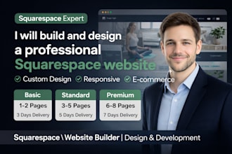 design squarespace website, design or development squarespace website
