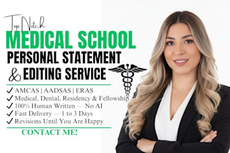 edit residency, medical school application cv, sop, personal statement