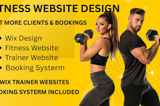 create a wix fitness website, gym website or trainer website with bookings