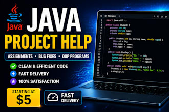 create java projects, fix bugs, and help with assignments