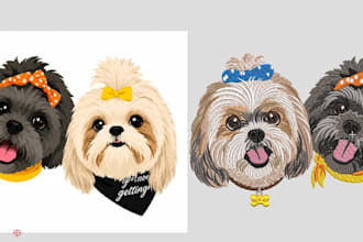 do embroidery digitize your dog, cat, pet,full body