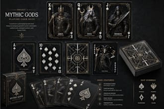 design playing card game, poker deck party card, couples card tuck box packaging