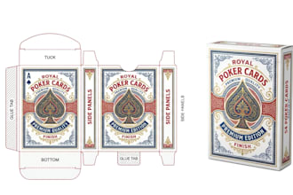 design playing card game, poker deck party card, couples card tuck box packaging