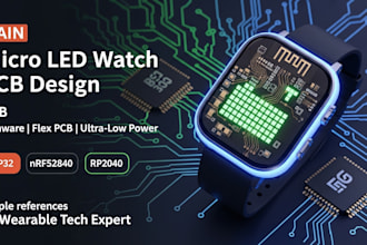 micro led watch pcb design firmware flex pcb nrf esp32 wearables rgb led iot ppg