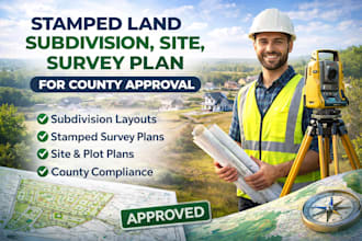 make stamped land subdivision , site, survey plan for county approval