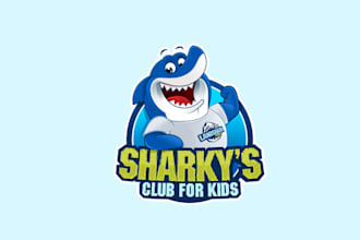 do awesome logo sharky wearing a land shark fitness t shirt