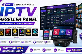 setup active ip tv reseller panel strong 8k, trex ,lion ott, mega, dream 4k