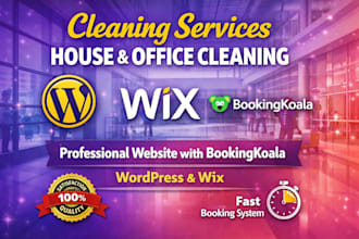 design cleaning business website with bookingkoala for house and office services