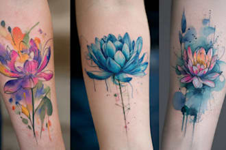 create a watercolor tattoo design