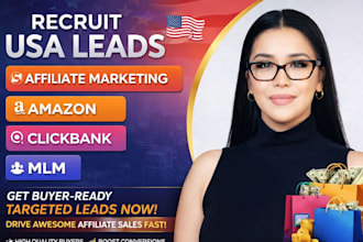 recruit USA lead affiliate marketing amazon link promotion clickbank MLM leads