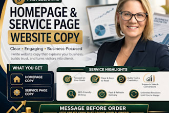 write website copy for homepage and services