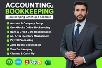 do expert quickbooks bookkeeping, qbo, xero clean up and setup