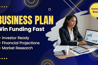 write investor ready businessplan with financial projections and market research