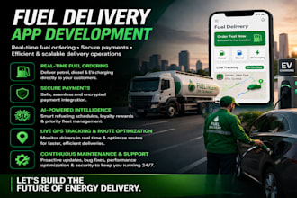 build fuel delivery app with admin panel and live tracking