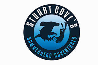 make top quality scuba diving logo with great hammerheads