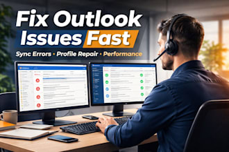 fix outlook issues, not syncing, profile errors and performance problems