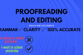 professionally proofread and edit essays for clarity and grammar
